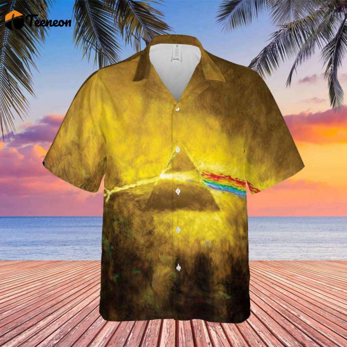 Golden Dark Side Of The Moon Hawaiian Pink Floyd Shirt Gift For Men Women 1