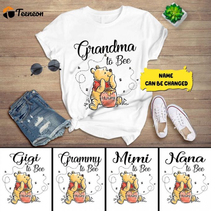 Personalized Grandma To Bee Shirt: Winnie The Pooh Day – Custom Family Matching Shirt 1