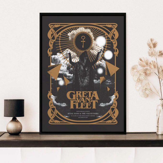 Greta Vans Fleet Dreams In Gold 2022 Poster For Home Decor Gift , Greta Van Fleet 2022 Poster For Home Decor Gift 2