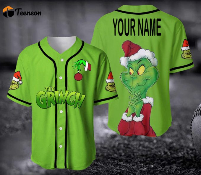 Grinch Baseball Jersey Gift For Men And Women 1