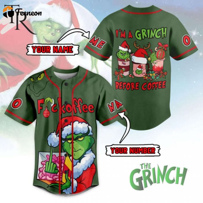 Grinch Christmas Baseball Jersey Gift For Men And Women 1