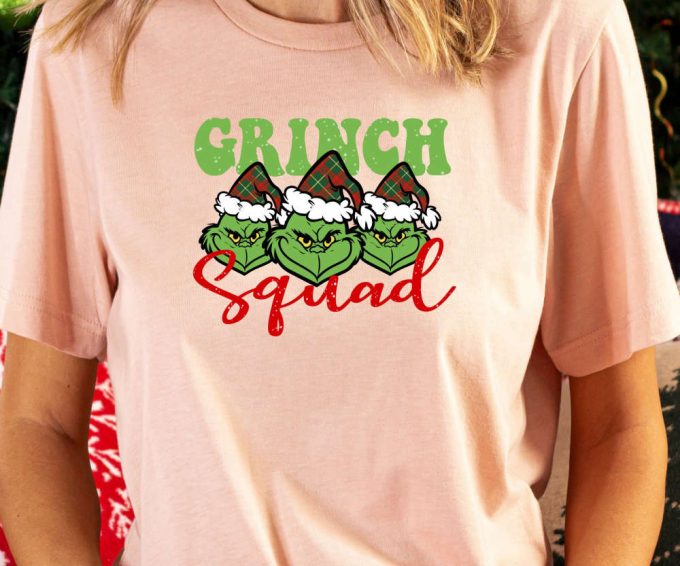 Grinch Squad Tshirt, Unisex Grinch Christmas Shirt, Merry Grinchmas Tee, Matching Grinch T-Shirts For Family, Christmas Gift For Friends 2