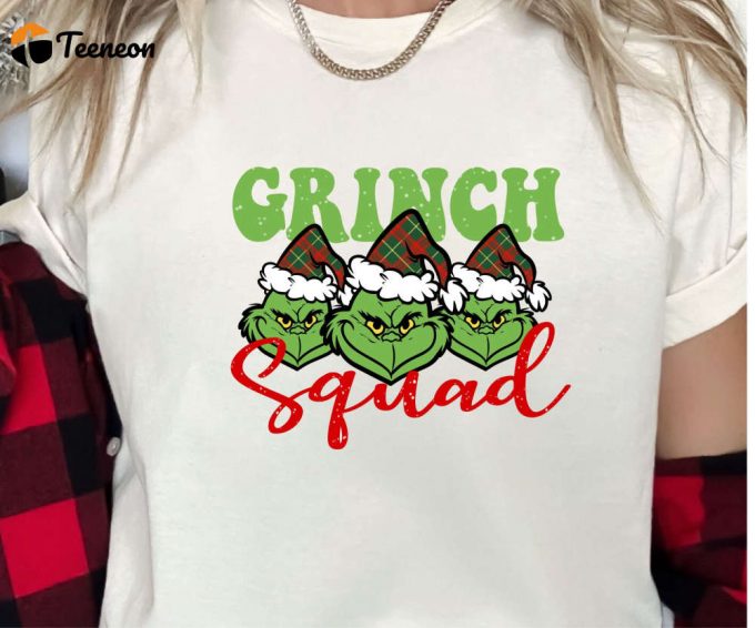 Grinch Squad Tshirt, Unisex Grinch Christmas Shirt, Merry Grinchmas Tee, Matching Grinch T-Shirts For Family, Christmas Gift For Friends 1