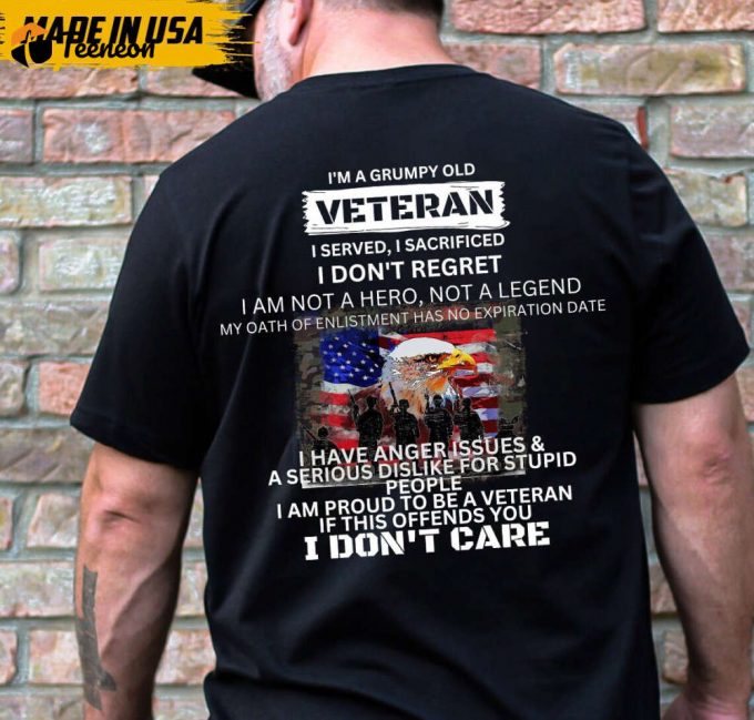 Grumpy Old Veteran T-Shirt, Fathers Day Gift, Military Veteran Shirt, Gift For Him, Hero T-Shirt, Vietnam Veteran Shirt, Veteran T-Shirt 1