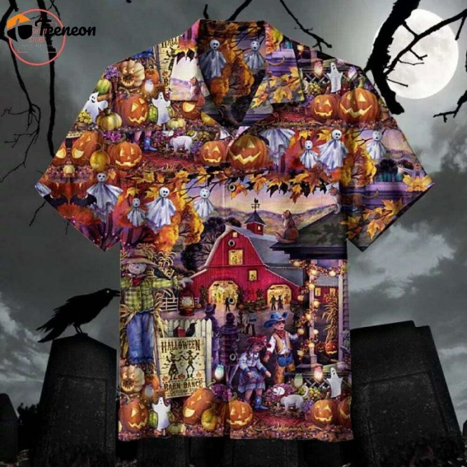 Halloween Barn Dance Hawaiian Shirt For Men Women Beach Outfit Summer 1