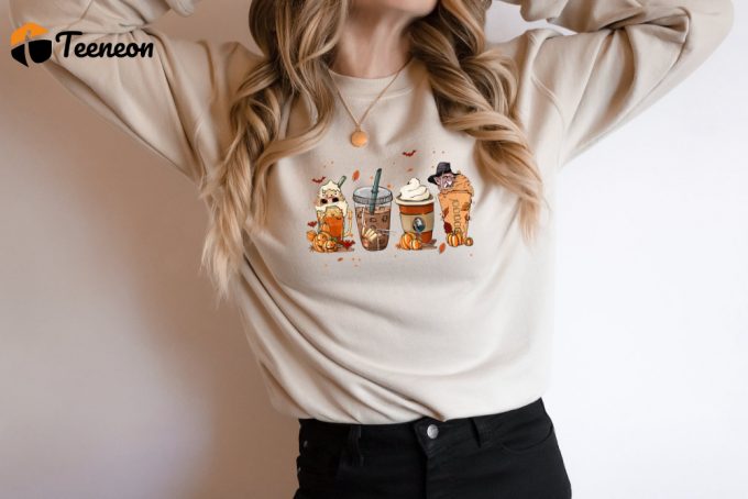 Halloween Coffee Sweatshirt: Pumpkin Latte Hoodie Fall Shirt &Amp;Amp; Spooky Season Apparel 1