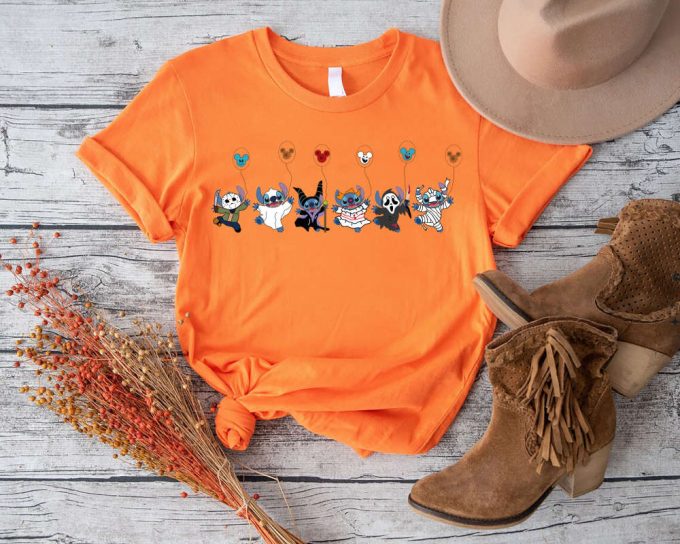 Disney Stitch Halloween Shirt: Kids Spooky Season Tee Funny Horror Design Epcot Disneyland 4
