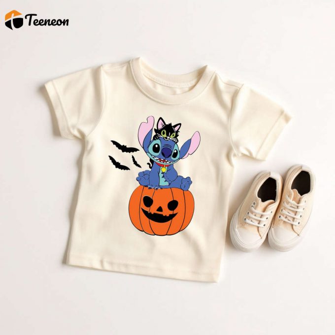 Disney Stitch Halloween Shirt: Kids Spooky Season Tee Funny Horror Design Epcot Disneyland 1