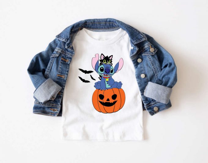 Disney Stitch Halloween Shirt: Kids Spooky Season Tee Funny Horror Design Epcot Disneyland 2