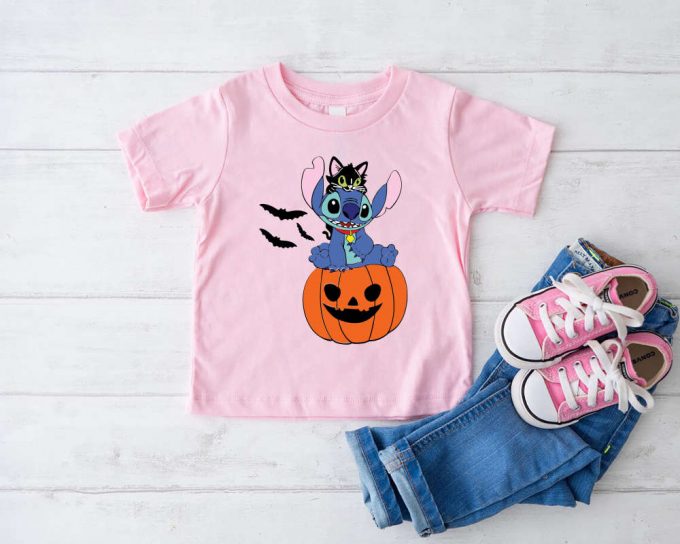 Disney Stitch Halloween Shirt: Kids Spooky Season Tee Funny Horror Design Epcot Disneyland 3