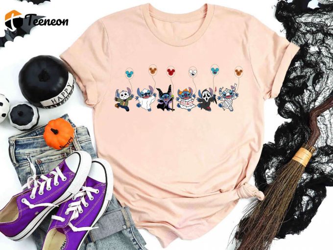 Disney Stitch Halloween Shirt: Kids Spooky Season Tee Funny Horror Design Epcot Disneyland 1