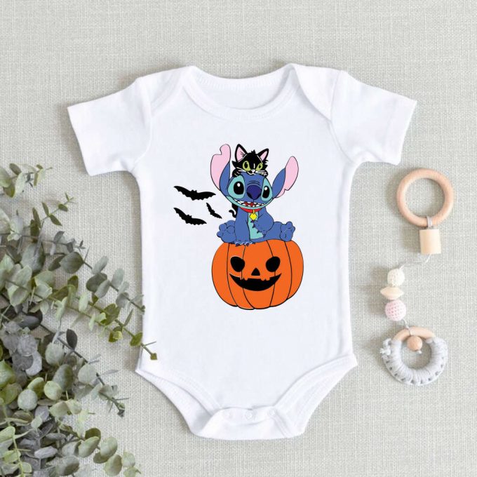 Disney Stitch Halloween Shirt: Kids Spooky Season Tee Funny Horror Design Epcot Disneyland 4