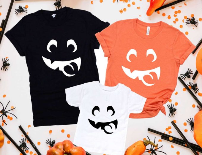 Halloween Pumpkin Face Shirt, Scary Face T-Shirt, Halloween Gifts, Family Halloween Shirts, Hallowen Party Costumes, Halloween Costume Women 2