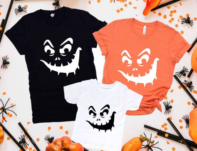 Halloween Pumpkin Face Shirt, Scary Face T-Shirt, Halloween Gifts, Family Halloween Shirts, Hallowen Party Costumes, Halloween Costume Women 2