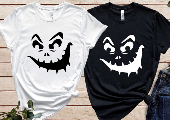 Halloween Pumpkin Face Shirt, Scary Face T-Shirt, Halloween Gifts, Family Halloween Shirts, Hallowen Party Costumes, Halloween Costume Women 3