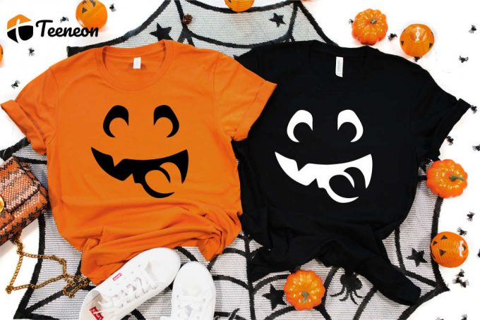 Halloween Pumpkin Face Shirt, Scary Face T-Shirt, Halloween Gifts, Family Halloween Shirts, Hallowen Party Costumes, Halloween Costume Women 1