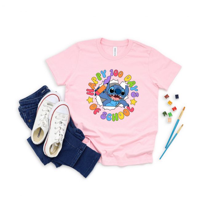 100 Days Of School T-Shirt: Celebrate With Stitch &Amp; Disney Fun School Outfit For Kids And Teachers 2