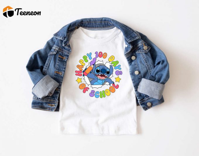 100 Days Of School T-Shirt: Celebrate With Stitch &Amp;Amp; Disney Fun School Outfit For Kids And Teachers 1