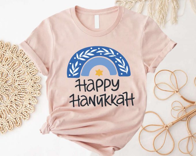 Happy Hanukkah Shirt: Love &Amp; Light Menorah Design For Festive Jewish Celebration 3