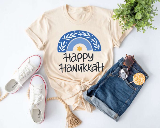 Happy Hanukkah Shirt: Love &Amp; Light Menorah Design For Festive Jewish Celebration 4