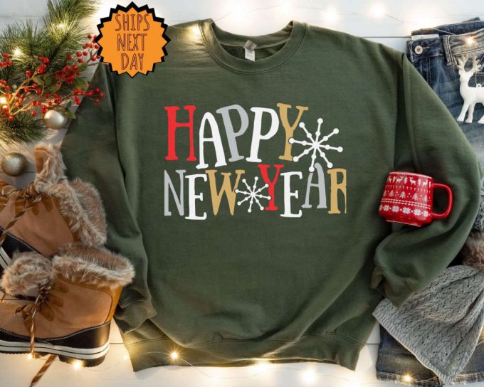 Happy New Year Sweatshirt, Christmas Hoodie ,Happy New Year 2024 Gift Shirt ,Family Matching New Years Shirts, Xmas Party Tee, Cute Gift Tee 4