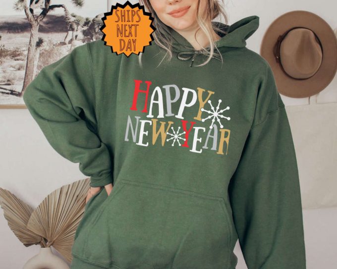 Happy New Year Sweatshirt, Christmas Hoodie ,Happy New Year 2024 Gift Shirt ,Family Matching New Years Shirts, Xmas Party Tee, Cute Gift Tee 3