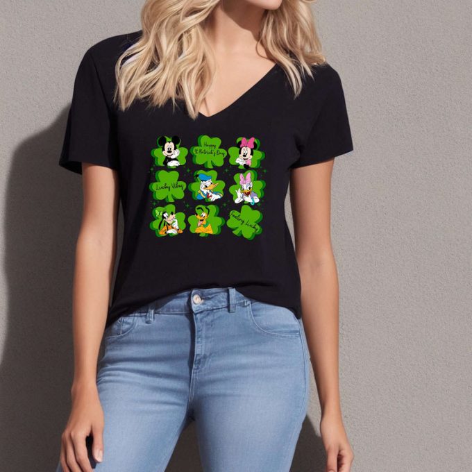 Happy St Patrick'S Day T-Shirt, Lucky Vibes Shirt, Mickey Mouse Shirt, Donald Duck Shirt, Feeling Lucky, Disney Irish Shirt, Daisy Duck Tee 2