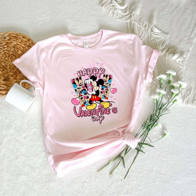 Spread Love With Happy Valentines Day Shirt Disney Mickey Mouse Be My Valentine Retro Cartoon Vintage Vibes Tee &Amp; More Disney Couple Shirts 3