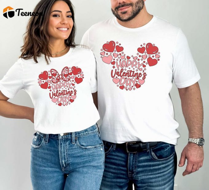 Happy Valentines Day Shirt, Mickey Love Shirt, Minnie Heart Shirt, Disney Shirt, Couple Shirt, Custom Disney Tees, Valentine Gifts 1