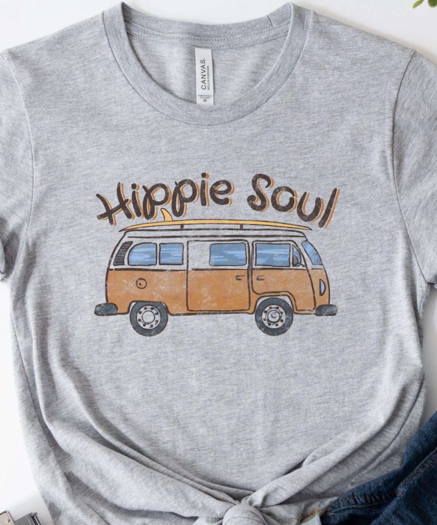 Hippie Soul Retro T-Shirt, Retro Women'S Shirt, Boho Tshirt For Her, Retro Van Graphic Printed Tee, Gift For Hippie Girl 11