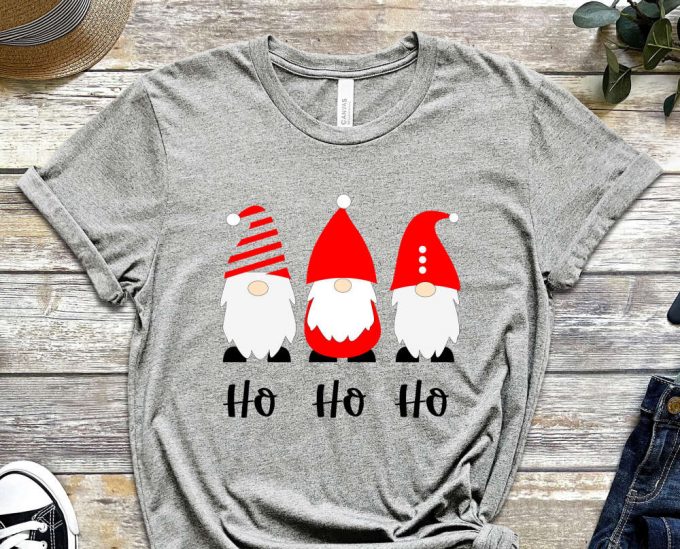 Ho Ho Ho Christmas Gnomes T-Shirt, Gnomes Shirt, Holiday Shirt, Xmas Gnome Shirt, Gift For Xmas, Funny Christmas Outfits, Xmas Party Apparel 3