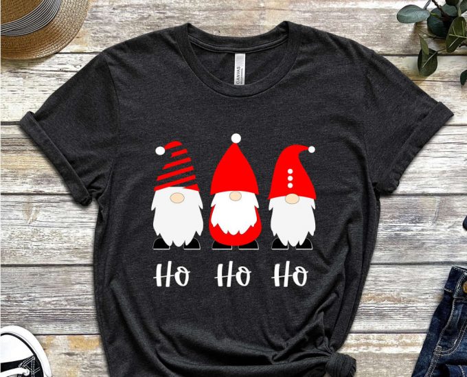 Ho Ho Ho Christmas Gnomes T-Shirt, Gnomes Shirt, Holiday Shirt, Xmas Gnome Shirt, Gift For Xmas, Funny Christmas Outfits, Xmas Party Apparel 5