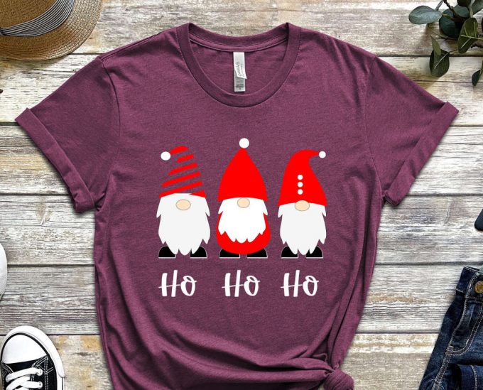 Ho Ho Ho Christmas Gnomes T-Shirt, Gnomes Shirt, Holiday Shirt, Xmas Gnome Shirt, Gift For Xmas, Funny Christmas Outfits, Xmas Party Apparel 6