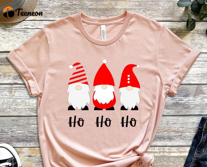 Ho Ho Ho Christmas Gnomes T-Shirt, Gnomes Shirt, Holiday Shirt, Xmas Gnome Shirt, Gift For Xmas, Funny Christmas Outfits, Xmas Party Apparel 1