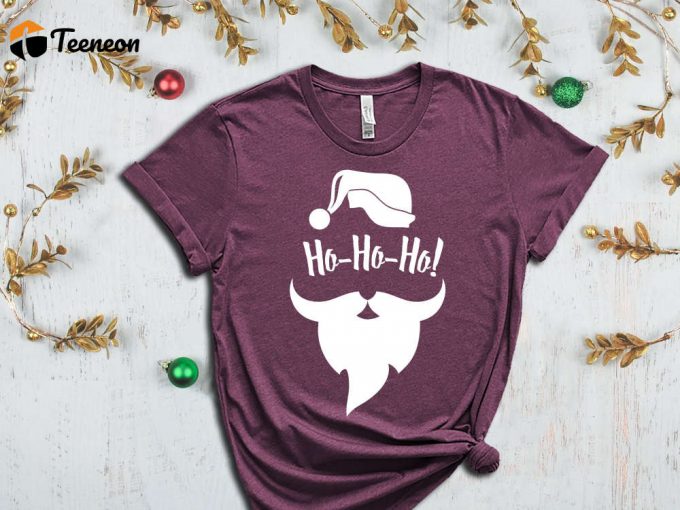 Ho Ho Ho T-Shirt, Funny Santa Shirt, Christmas Shirts, Christmas Gift Ideas, Santa Beard Shirt, Santa Ho Ho Ho Tees, Santa Claus Graphic Tee 1