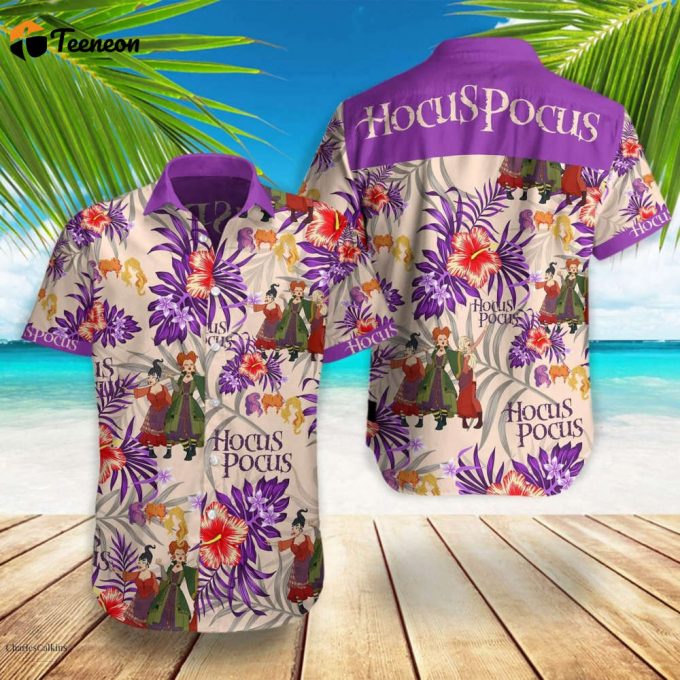 Hocus Pocus Witches Dn Cartoon For Men Hawaiian Shirt For Men Women 1