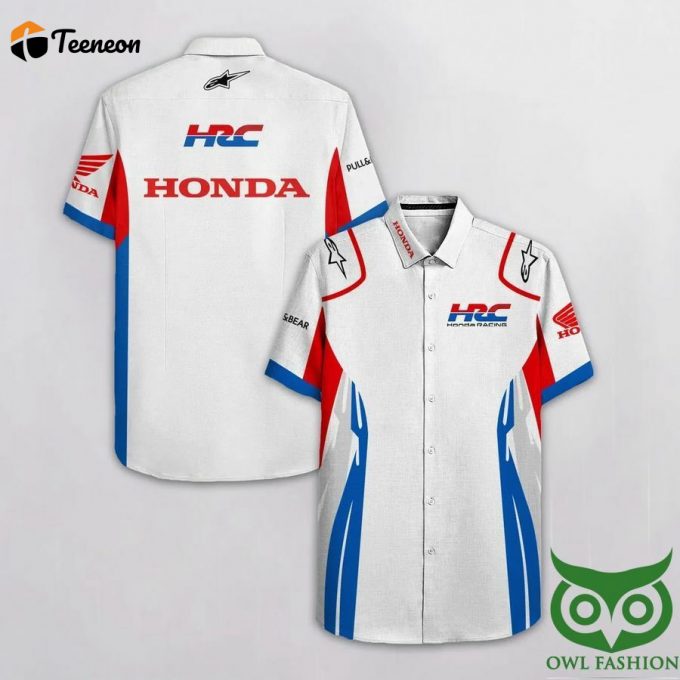 Honda C Limited Edition White Blue Red Hawaiian Shirt Gift For Men And Women 1