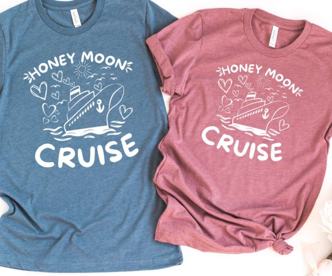 Honeymoon Cruise Shirt, Honeymoon Cruise Trip Tees, Couples Cruise Vacation T-Shirts, Husband Wife Honeymoon Cruise Tees 2