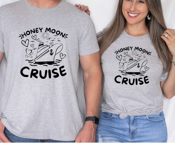 Honeymoon Cruise Shirt, Honeymoon Cruise Trip Tees, Couples Cruise Vacation T-Shirts, Husband Wife Honeymoon Cruise Tees 3