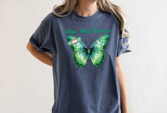 Hope Heal Recover T-Shirt – Comfort Colors Shirt For Mental Health Advocates Cool Therapist &Amp; Psychology Shirt With Cute Butterfly Design Spread Positivity &Amp; Be Kind 2