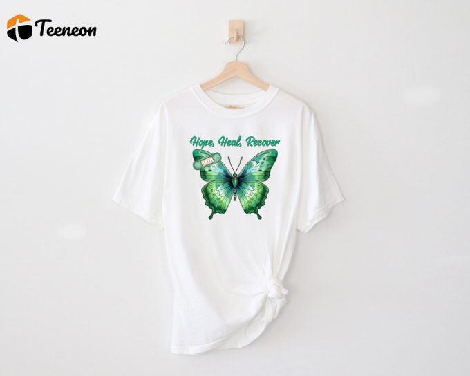 Hope Heal Recover T-Shirt – Comfort Colors Shirt For Mental Health Advocates Cool Therapist &Amp;Amp; Psychology Shirt With Cute Butterfly Design Spread Positivity &Amp;Amp; Be Kind 1
