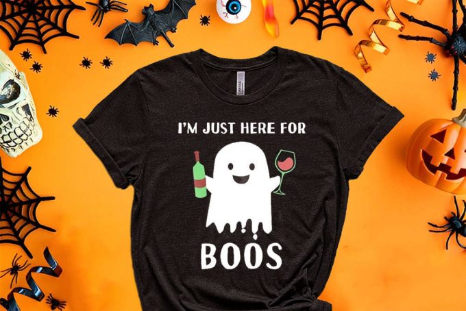 I Am Just Here For The Boss Shirt, Best Selling Boo Crew Shirt, Cute Halloween Teem Shirt, Funny Ghost Shirt, Spooky Vibes Party T Shirt 2