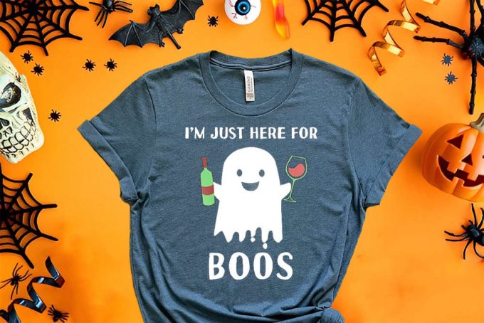 I Am Just Here For The Boss Shirt, Best Selling Boo Crew Shirt, Cute Halloween Teem Shirt, Funny Ghost Shirt, Spooky Vibes Party T Shirt 3