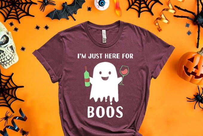 I Am Just Here For The Boss Shirt, Best Selling Boo Crew Shirt, Cute Halloween Teem Shirt, Funny Ghost Shirt, Spooky Vibes Party T Shirt 4