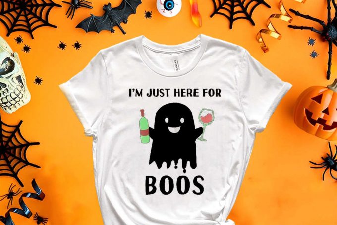 I Am Just Here For The Boss Shirt, Best Selling Boo Crew Shirt, Cute Halloween Teem Shirt, Funny Ghost Shirt, Spooky Vibes Party T Shirt 5