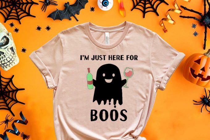 I Am Just Here For The Boss Shirt, Best Selling Boo Crew Shirt, Cute Halloween Teem Shirt, Funny Ghost Shirt, Spooky Vibes Party T Shirt 6