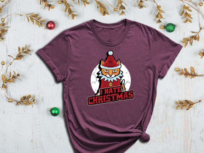 I Hate Christmas, Santa Cat Shirt, Christmas Hater Tee, Kitty Shirt, Cute Santa Shirt, Hater Shirt, Christmas Paws, Merry Christmas Shirt 2