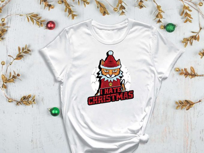 I Hate Christmas, Santa Cat Shirt, Christmas Hater Tee, Kitty Shirt, Cute Santa Shirt, Hater Shirt, Christmas Paws, Merry Christmas Shirt 6