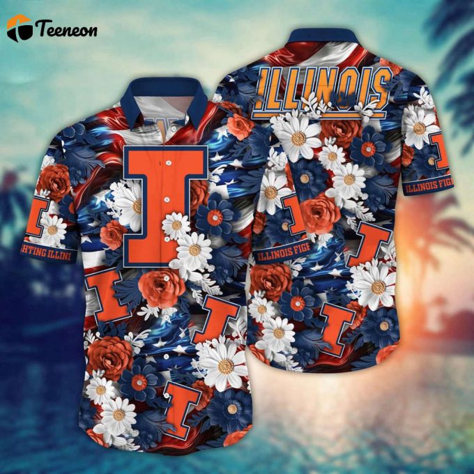 Illinois Fighting Illini Hawaii Shirt, Best Gift For Men And Women 1