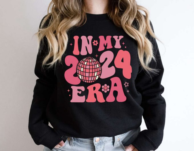 Hello 2024 Shirt New Years Sweatshirt 2024 Mirror Disco Ball Sweater 2